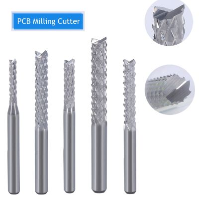 10Pcs 3.175 4 5 6 8mm Shank Carbide PCB Milling Cutter CNC Engraving Bits Corn End mill 0.4-8mm Milling เครื่องมือสําหรับแผงวงจร