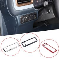 For Ford Maverick 2022 ABS Carbon Fiber/Silver Car Headlight Switch Button Frame Decorative Sticker Car Interior Essories