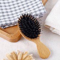 New Wood Handle Natural Boar Bristle Hair Brush Small Hair Brush Bristle Nylon New Salon Detangling Hair Comb Detangling Comb