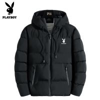 ✽ Playboy เสื้อแจ็กเก็ต มีฮู้ด บุนวม แฟชั่นฤดูหนาว สําหรับผู้ชาย