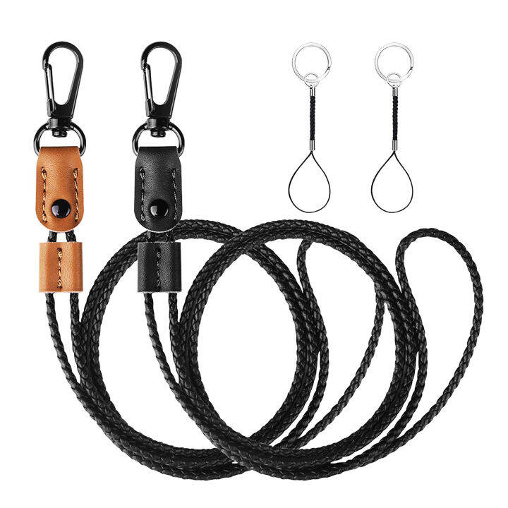 Lanyards for Keys Braided Leather Badge Lanyard for ID Badges Holders