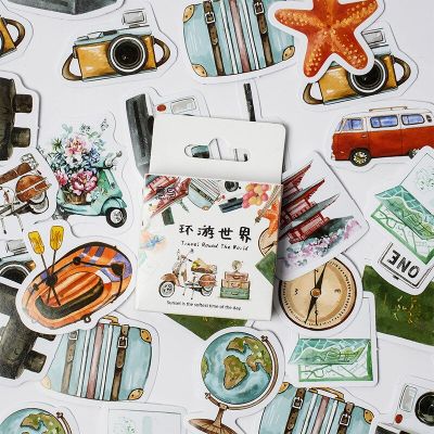 46 Pcs/pack Travel Scenery Label Stickers Decorative Stationery Stickers Scrapbooking Diy Diary Album Stick Label Stickers Labels