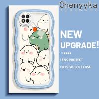 เคส Chenyyyka สำหรับ Xiaomi Redmi 9C NFC Redmi 8 9A 10C ลายการ์ตูนไดโนเสาร์น่ารักใหม่ Colour Macaron เวฟ Border กันกระแทกแบบใสนิ่มเคสมือถือเคสโปร่งใสลายกล้องถ่ายรูปที่สร้างสรรค์ซิลิกาเจลฝาครอบป้องกัน