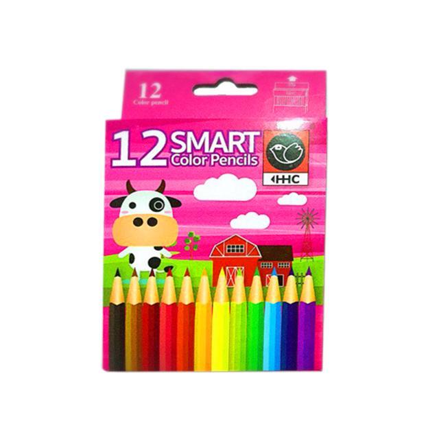 ส่งฟรี-สีไม้-สีไม้-แท่งสั้น-ดินสอสี-แท่งสั้น-กล่อง12สี-12-smart-color-hhc-ขายยกโหล-12กล่อง-ราคาถูก