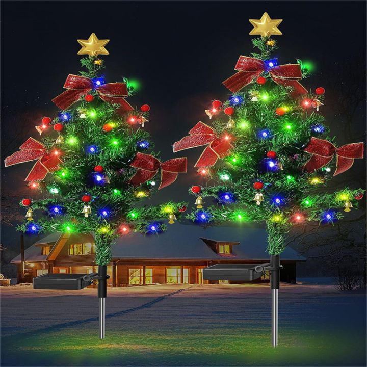 2pcs 20 LEDs Solar Christmas Tree Light With Constant Flashing Modes ...