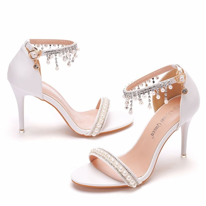 9-cm-high-heeled-sandals-bridesmaid-wedding-word-cingulate-beaded-fringe-with-fish-mouth-shoes-fine-roman-sandals