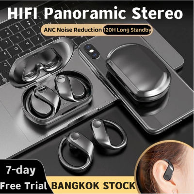 MELODEE Bluetooth 5.3 Over-Ear Hooks True Wireless Earbuds with Touch Control IPX7 Waterproof Sports Earphone with Charging Case
