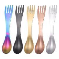 HOT TIQAIASGOP 105 304ช้อนสแตนเลสส้อมสแตนเลส Spork Picnic Camp Multi Tool Flatware Utensil Portable Tableware