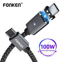 【2023】FONKEN 100W USB C ถึงแม่เหล็กสาย USB C สำหรับ Pro Air 5A PD r USBC Fast Mag Charging สำหรับแล็ปท็อปแท็บเล็ตศัพท์สายไฟ