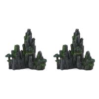 Aquarium Ornament Resin Rockery Artificial Hill Resin Mountain View Rock Decorating Ornament Fish Tank