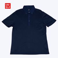 เสื้อโปโลคอปกผู้ชายแขนสั้น สีกรม Uniqlo มือสอง สภาพใหม่