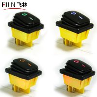 30A/250V 16A/250V heavy duty 4 pin t85 sealed waterproof ON OFF rocker switch with led 12V 24V 110V 220V 380V Black Painting