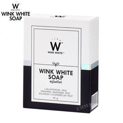 (1 ก้อน) Wink White Soap สบู่วิงค์ไวท์ ผสมกลูต้า น้ำนมแพะ ช่วยทำความสะอาดผิว บำรุงผิว ขนาด 80g.