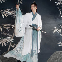 Original Man Hanfu 3ชิ้นชุดประกอบด้วยเสื้อโค้ทขนาดใหญ่จีนโบราณเสื้อผ้าเครื่องแต่งกายเสื้อผ้าแบบดั้งเดิม Hanfu เย็บปักถักร้อย...