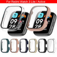 เคสสำหรับ Redmi Watch 3 Lite กระจกเทมเปอร์ปกป้องหน้าจอเคสคลุมทั้งหมดชิ้นกรอบกันชนแข็ง