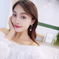 Korean Style Elegant Bowknot Rhinestone Earring Women Tassel Ear Drop