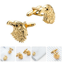 ROSENICE【HOT】 1 คู่ Eagle Head Cuff Links โลหะ Cuff Links เสื้อ Cuff Links Tuxedo Cuff Links สำหรับผู้ชาย