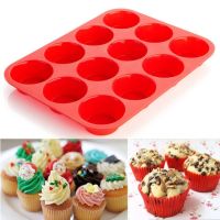 12 Cup Silicone Mold Muffin Cupcake Baking Pan Non Stick Dishwasher Microwave Safe Silicone Baking Mold #1 Bread Cake  Cookie Accessories