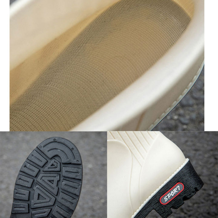 onesunnys-รองเท้าบูทกันฝนแฟชั่นผู้หญิงรองเท้าบูทกันฝนสั้นสำหรับผู้ใหญ่กันน้ำรองเท้ากันลื่นรองเท้ายาง-รองเท้าบูทกันฝนผู้หญิงสีแคนดี้