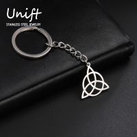 Unift Magical Witch Knot Keychain Vintage Amulet Talisman Stainless Steel Mystic Supernatural Jewelry Key Ring Bag Accessories