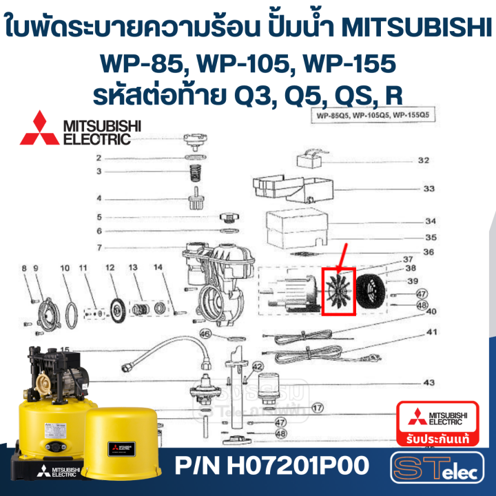 ใบพัดระบายความร้อน-ปั้มน้ำ-มิตซู-แท้