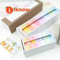 I Know 12ชิ้น/กล่อง Rainbow เทปกาวตกแต่งกระดาษกาว Washi เทปตกแต่งไดอารี่โรงเรียนอุปกรณ์สำนักงานเครื่องเขียน