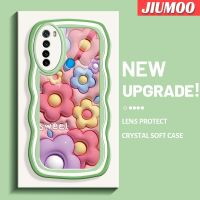 เคส JIUMOO สำหรับ Xiaomi Redmi Note 8 2021 Note 8T เคสดีไซน์ใหม่ดอกไม้ลูกอม3มิติลายการ์ตูนขอบครีมคลื่นแฟชั่นเคสโทรศัพท์แบบใสง่ายเคสโปร่งใสนิ่มป้องกันกล้องปลอกซิลิโคนกันกระแทก