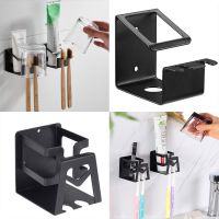 【CW】 Toothbrush Holder Black/Chrome/White Toothpaste Rack Household Saving Accessories