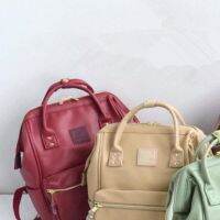 2023 Original✚¤ Japans lotte mouth gold leather backpack high-capacity students bag fashion lady bags