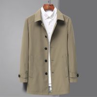 [COD] Jacket men 2022 spring new mid-length business lapel windbreaker young and middle-aged Korean fashion casual jacket