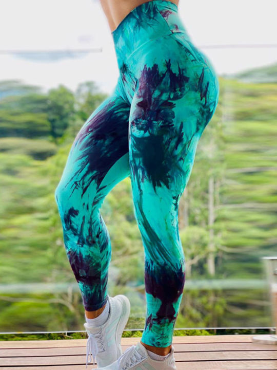 ผู้หญิงกีฬา-leggins-ยิมฝึกอบรมสานพิมพ์-leggings-เอวสูงยืดหยุ่นกางเกงโยคะออกกำลังกาย-joggings-วิ่ง-f-emme-กำหนดค่า