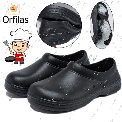 Orfilas ☺☺รองเท้ากันลื่นสำหรับเชฟมืออาชีพ, รองเท้าทำงานในโรงแรม, รองเท้าเชฟกันน้ำและกันลื่น, ทนต่อการสึกหรอและระบายอากาศ จัดส่งที่รวดเร็ว ~