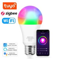 Zigbee Tuya Wifi Art Bulb E27 15W 18W หลอดไฟไฟ Led Zigbee Art E27 RGB โคมไฟ Led ชีวิตทำงานร่วมกับ Alexa Google Home 110V 220V