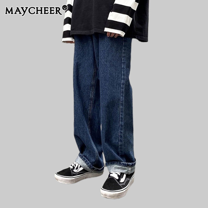 maycheer-กางเกงยีนส์ชาย-กางเกงยีนส์ใหม่ฤดูร้อนของผู้ชาย-กางเกงลำลองเข้ากับทุกชุดทรงหลวม9449