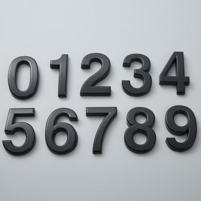 1x สีดำสติกเกอร์ตัวเลข House Room ประตูกาวตนเองป้ายทะเบียนสำหรับบ้านอพาร์ทเมนท์ตู้กล่องจดหมายหมายเลขประตูกลางแจ้ง-zptcm3861