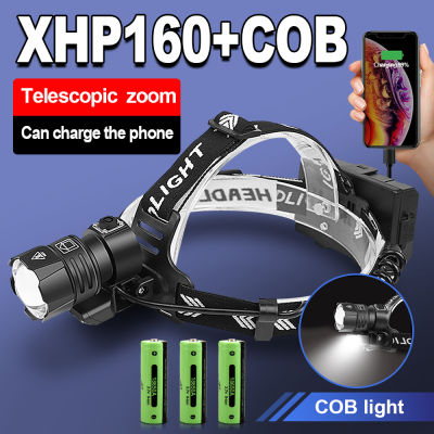Newest XHP160 Most Powerful LED Headlamp USB XHP90.2 Rechargeable Head Flashlight LED Headlight 18650 Fishing Head Torch Lamp