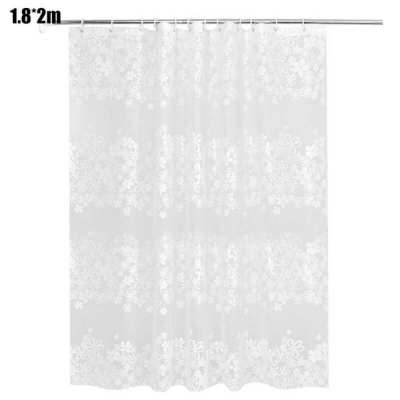 Modern Design Bathroom Shower Curtain Set Extra Long PEVA with Hooks White Decor