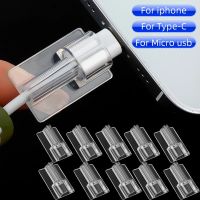 For Apple iPhone Charger Cable Type C Micro USB Data Cord Transparent Protector Holder Clips Silicone Cover Case Clamp