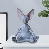 Cat Meditate Collectible Figurines Miniature Handmade Decor Animals Figure Toys