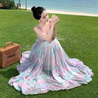 Summer small design feeling dress of gradient condole that wipe a bosom senior feeling temperament fairy holiday dresses