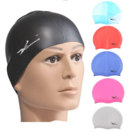 หมวกว่ายน้ำ หมวกกันน้ำ ซิลิโคน Silicone  Swim Cap Waterproof Swimming Cap  for Adult Kids Woman and Men