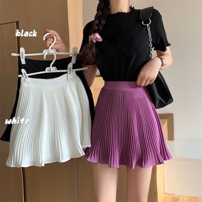 【CC】☏☇  Pleated Skirt Short Woman Elastic Waist Skirts Mircro  Tennis New