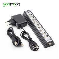 【Hot】 GOOJODOQ 10พอร์ต USB 2.0ฮับพร้อมอุปกรณ์ต่อพ่วงคอมพิวเตอร์ AC อะแดปเตอร์จ่ายไฟสำหรับพกพาสำหรับ PC แล็ปท็อปโน้ตบุ๊ค