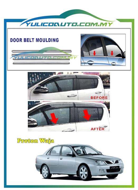 Proton Waja Chrome Window Trim/Lining/Door Belt Moulding Lazada