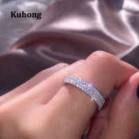 Kuhong แหวนเงินแฟชั่นสตรี,แหวนแต่งงานหมั้นของขวัญวันครบรอบ