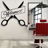 s Wall Sticker Hair Salon Vinyl Decal Barber Barbershop Wall Decoration Haircut Hairdressing Art Mural Welcome Removable