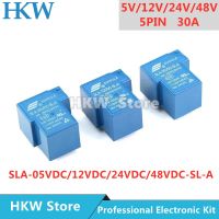 10pcs Relay 5pins SLA-05VDC-SL-A SLA-12VDC-SL-A SLA-24VDC-SL-A 5V 12V 24V 48V 30A 250VAC 5PIN T90 Normally Open Relays Relais Electrical Circuitry Par