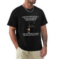 Black Cat Let Me Pour You A Tall Glass Of Get Over It T-Shirt Anime T-Shirt Heavyweight T Shirts Tshirts For Men