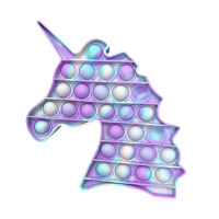 Desktop Sensory Toy Bubble up to Relieve Stress Multi-color Unicorns/Dinosaur Shape Puzzle Game for Killing Time