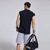 OMG tide brand summer new casual sports vest mens cotton breathable sleeveless T-shirt short sleeves 2327